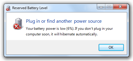 Low Battery Warning