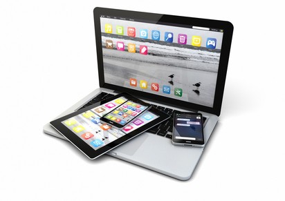 laptop, smart phones and tablet pc