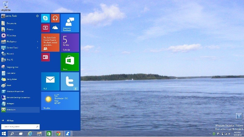 Win 10 start menu